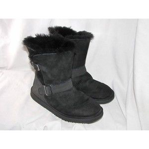 Black Suede Faux Fur Lined Winter Boots Women’s Size 8W